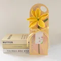 Handmade crochet yellow lily bouquet with Mother's Day gift card and ribbon - Lily - Yellow