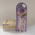 Handmade crochet purple rose gift bouquet with Mother's Day tag and ribbon - Rose Purple