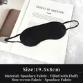 Ergonomic black sleep mask in 19.5x8cm size made of soft non-woven fabric for travel - Spunlace Fabric / Spunlace Fabric Style / No Packaging / Black