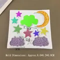 Molde de silicona estrella luna y nube dimensiones 8,6x8,2x0,9cm para repostería y manualidad - 8.6*8.2*0.9 cm / Blanco