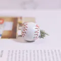 Miniature white baseball keychain pendant with red stitching and leather texture - 2cm white ball (no nails)