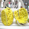 Mini yellow synthetic leather baseball glove keychain with detailed stitching texture - 3.8cm yellow (single) gloves
