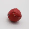 Three-in-one baseball keychain pendant featuring red leather with white stitching detail - 2cm baseball accessory - red (with spikes)