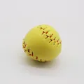 Three-piece baseball keychain set featuring a vibrant yellow softball with red stitching - 2cm yellow (no nails)