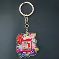 Creative Type B negative blood bag keychain with vibrant floral patterns on acrylic - Type B Blood Style