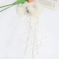 Elegante fermaglio per capelli bianco avorio con fiori in rete e perle da sposa - Strass a Fiore Bianco Sporco