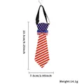 Patriotic pet necktie with US flag stars and stripes design, size 23.5 x 7.5 cm - Style D / One Size