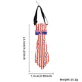 Patriotic July 4th American flag necktie with adjustable strap and star bow tie pattern - Style F / One Size