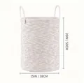 Gray and white woven cotton rope laundry basket with handles 20x15 inch size - Multi-color Woven (Diamond Bead Pendant)