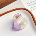 Pince à cheveux cœur en acétate violet et crème avec un fini dégradé brillant - Violet Raisin