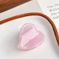Pince à cheveux cœur en acétate rose avec texture marbrée et finition brillante - Rose Métallique