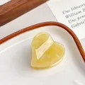 Pince à cheveux coeur en acétate marbré jaune pour une coiffure élégante et raffinée - Jaune Lait à Pois