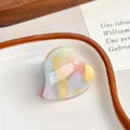 Douce pince à cheveux en cœur en acétate avec motifs marbrés colorés élégants - Multicolore Clair