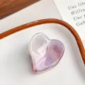 Pince à cheveux cœur en acétate avec dégradé violet et finition brillante polie - Rose Pêche