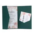 Elegant forest green pocket wedding invitation set with floral detail cards - Ink Green