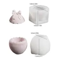 Silicone rabbit egg shell mold for DIY plaster storage jar with size dimensions - Bunny Bow Style