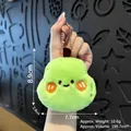 Cute green fruit plush keychain with cartoon embroidery, 8.9cm avocado plush bag charm - Pear