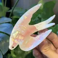 Pinza per capelli a forma di rondine in acetato bianco perla iridescente - Rosa 1