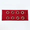 Red printed headband with eight silver metal eyelets in a minimalist industrial style - Solid Wine Red