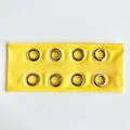 Bright yellow wide headband with metal eyelets and elastic knit fabric texture - Solid Yellow