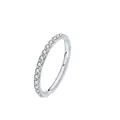 Silver G23 titanium septum ring featuring half-circle clear zircon stones with hinge closure - Side-Facing Stones / 1.0*8mm