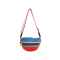 Colorful dopamine style multi-compartment nylon crossbody bag with adjustable red strap - Small / Red