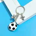 3D soccer ball keychain with metallic jersey charm and I love soccer pendant - 3D Soft Soccer Style One