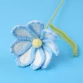 Handmade crochet flower bouquet in light blue and white colors for home decoration - Xue Wu Galsang Flower - Gradient Blue