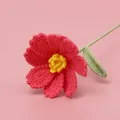 Handmade crochet rose bouquet in deep pink yarn for home decor and unique gifts - Mao Si Small Galsang Flower - Rose Red