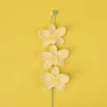 Handmade crochet orchid flower bouquet in light yellow yarn for home decoration - Phalaenopsis Orchid Branch - Yellow