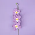 Handmade purple crochet orchid flower bouquet for elegant home decoration gift - Phalaenopsis Orchid Branch - Purple