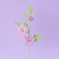 Handmade crochet purple flower bouquet with green leaves for home decoration - Star Jasmine Branch - Purple