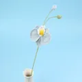 Handmade crochet orchid flower bouquet in light blue and white with green stem - Phalaenopsis Orchid Branch - Blue