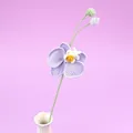 Handmade crochet orchid flower in lavender purple with green buds and stems - Phalaenopsis Orchid Branch - Purple