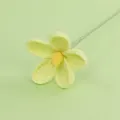 Handmade light green crochet flower with yellow center and green stem for home decor - Violet Branch - Green