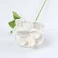 Handmade white crochet rose flower with green leaves for home decor and gifts - French Rose - White