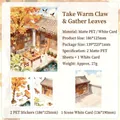 3D PET stickers Warm Claw autumn set with scenery card and watercolor animals - Autumn Paws and Leaves / Matte PET