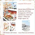 Winter snow theme 3D landscape stickers with PET matte finish and scenery card - Fluffy Tails in Snow / Matte PET
