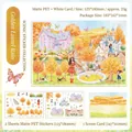 3D scenic stationery sticker set with girl and garden theme for DIY landscape art - Osmanthus Rain / Matte PET