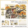 3D DIY scenery sticker kit with PET autumn pine forest and traditional Chinese motifs - Autumn Pine Forest / Matte PET