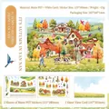 3D scenic sticker set featuring autumn landscape with PET stickers and background card - Autumn From The South / Matte PET