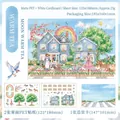 3D watercolor sticker set Moon Warm Tea theme with PET stickers and scenery card - Bright Moon Warm Tea / Matte PET