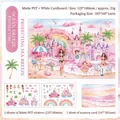 3D PET watercolor ocean stickers kit with dream castle and beach scenery card - Screening Sea Breeze / Matte PET