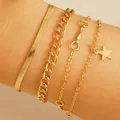 Gold - Five-pointed Star Snake Chain
