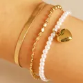 Gold - Heart Pearl Style