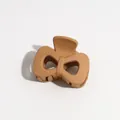 Matte hollow bow hair claw clip in warm caramel resin for ponytail styling - Hollow Bowknot / Caramel color