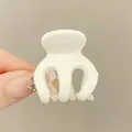 Mini matte white triangle hair claw clip for high ponytail styling and decoration - Mini Claw Clip / Matte White