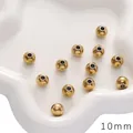 10mm golden smooth round hollow beads made of stainless steel for DIY jewelry making - 10mm (Hole Approx 3mm) / Gold