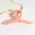 Grande pince à cheveux en acrylique rose mat avec ressort robuste et dents - Épingle à cheveux en U / Orange