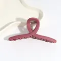 Pince à cheveux élégante en acrylique rose poudré mat avec design torsadé et ressort - Épingle à cheveux en U / Bordeaux